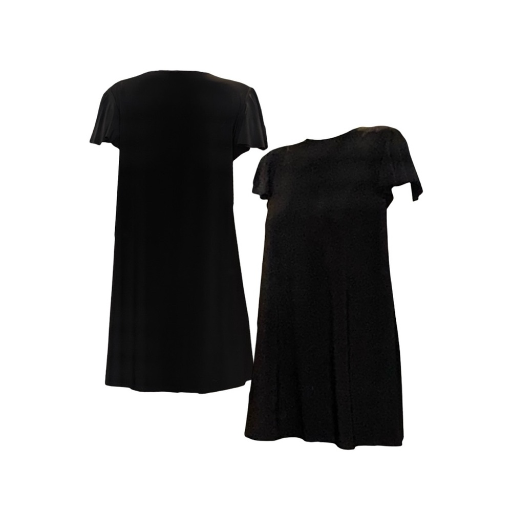 Classic Black Flutter Short-Sleeve A-Line Dress